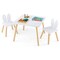 3 Pieces Kids Table And Chairs Set Children Wooden Furniture Set W/Solid Wood Legs